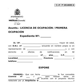 Licencia de Primera Ocupación