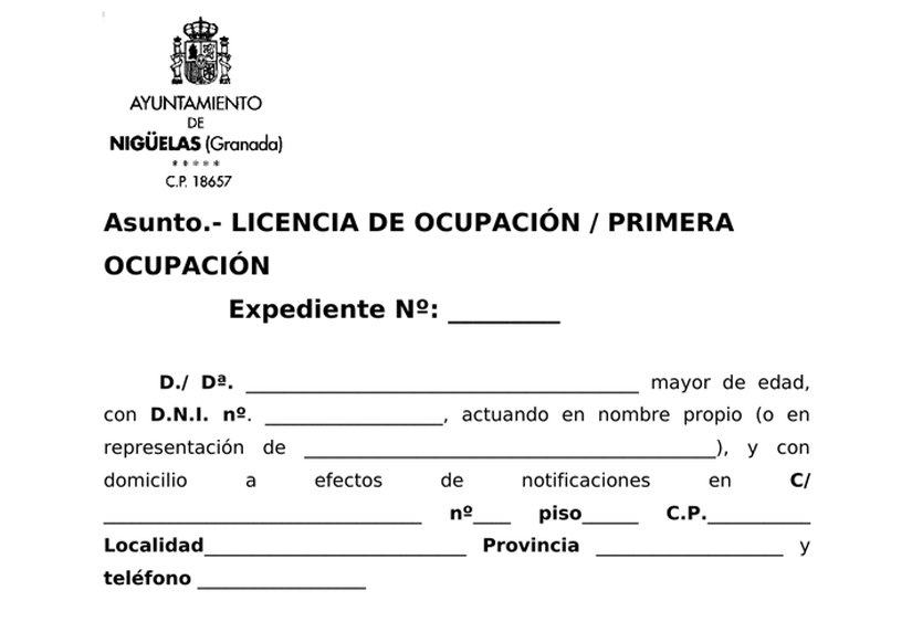 Licencia de Primera Ocupación